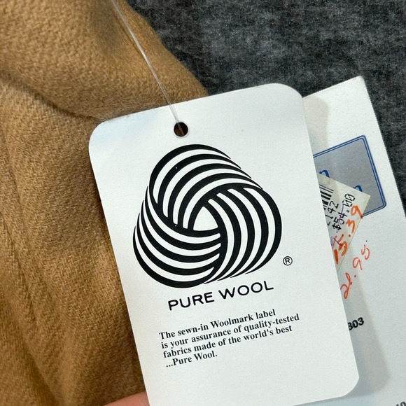 Vintage Lined 100% Wool Beige Tan Pencil Skirt Size 10 Office Career Work Slit - Picture 4 of 15